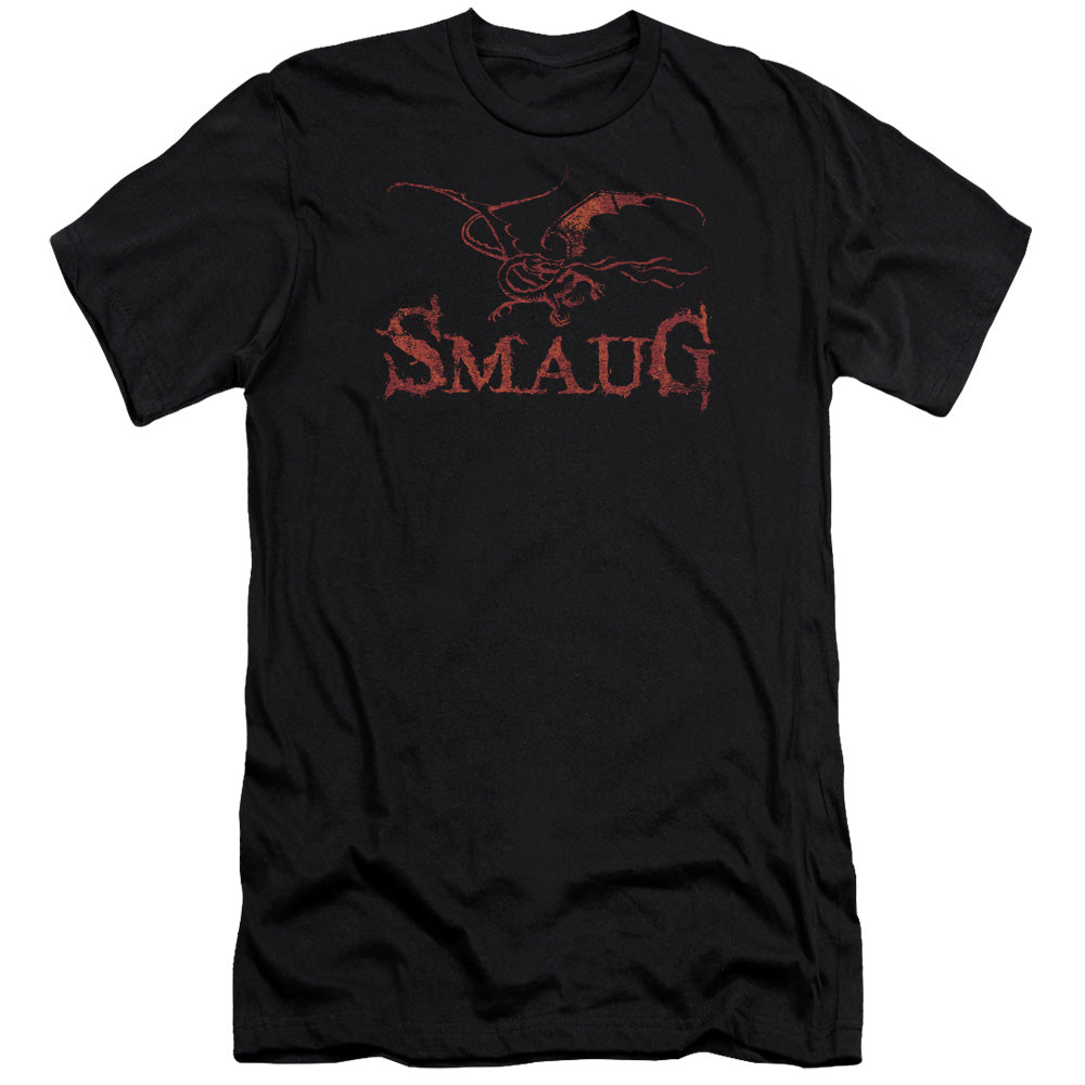 AN OFFCIALLY LICENSED HOBBIT DRAGON MEN'S PREMIUM SLIM FIT T-SHIRT BLACK