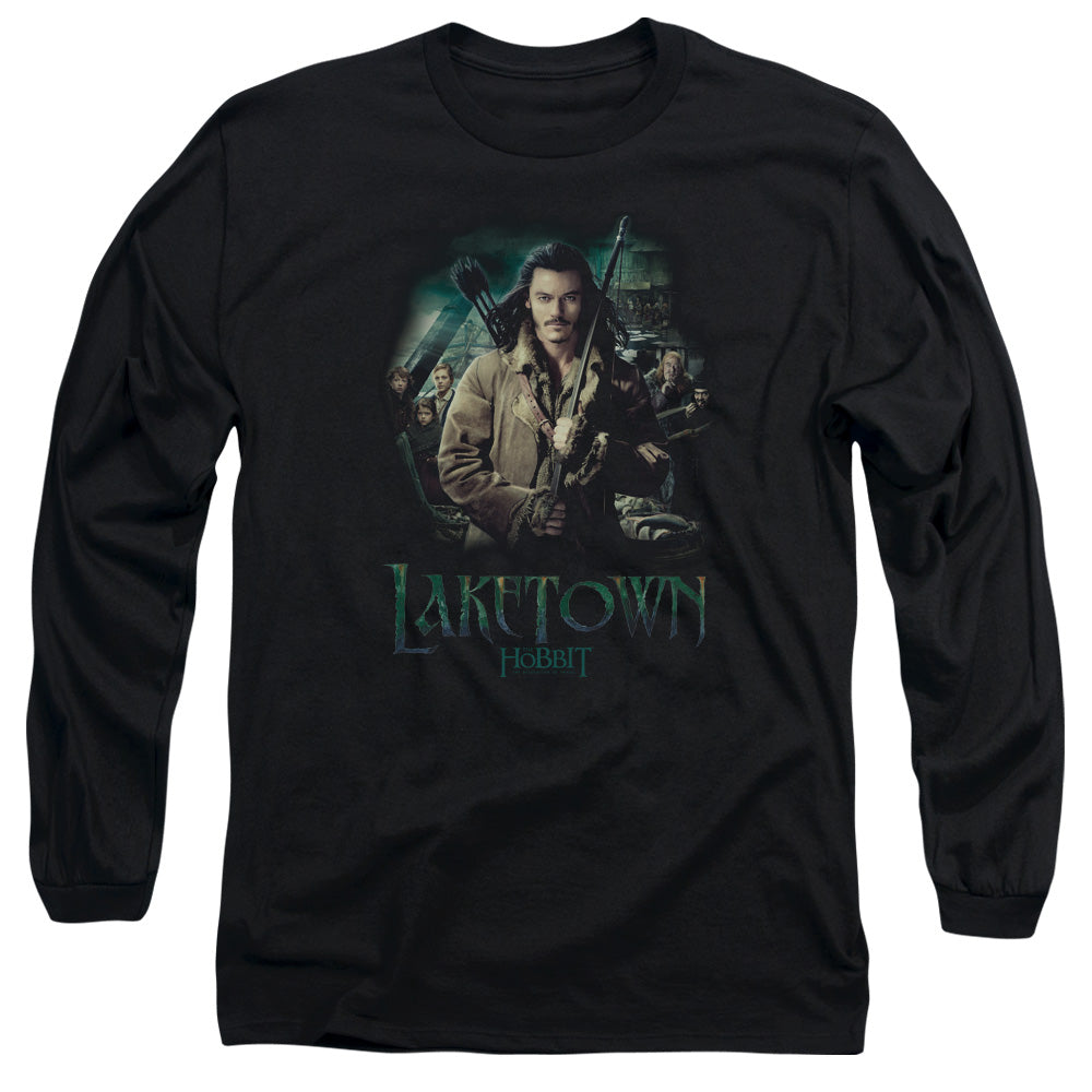 AN OFFCIALLY LICENSED HOBBIT PROTECTOR MEN'S LONG SLEEVE T-SHIRT BLACK