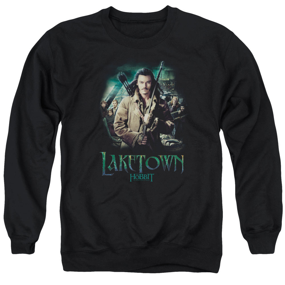 AN OFFCIALLY LICENSED HOBBIT PROTECTOR ADULT UNISEX CREWNECK SWEATSHIRT BLACK