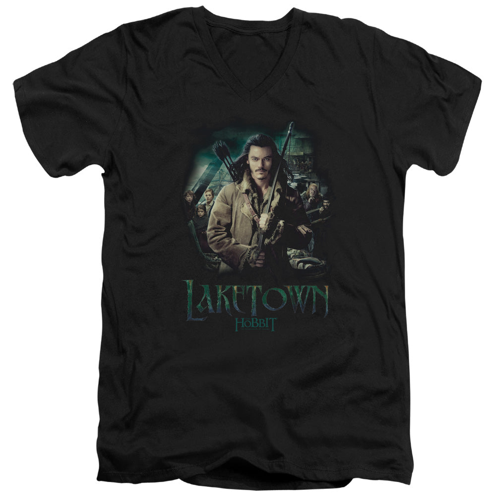 AN OFFCIALLY LICENSED HOBBIT PROTECTOR MEN'S V-NECK T-SHIRT BLACK