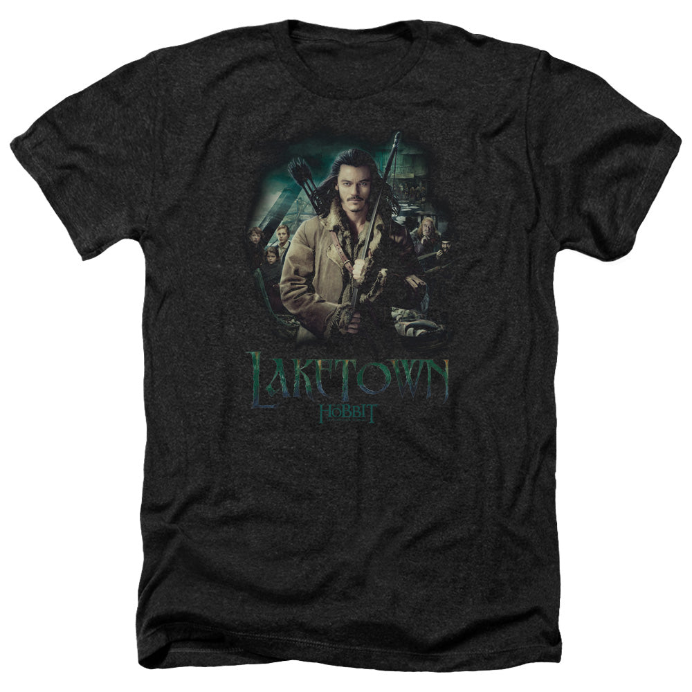 AN OFFCIALLY LICENSED HOBBIT PROTECTOR MEN'S HEATHER T-SHIRT CHARCOAL