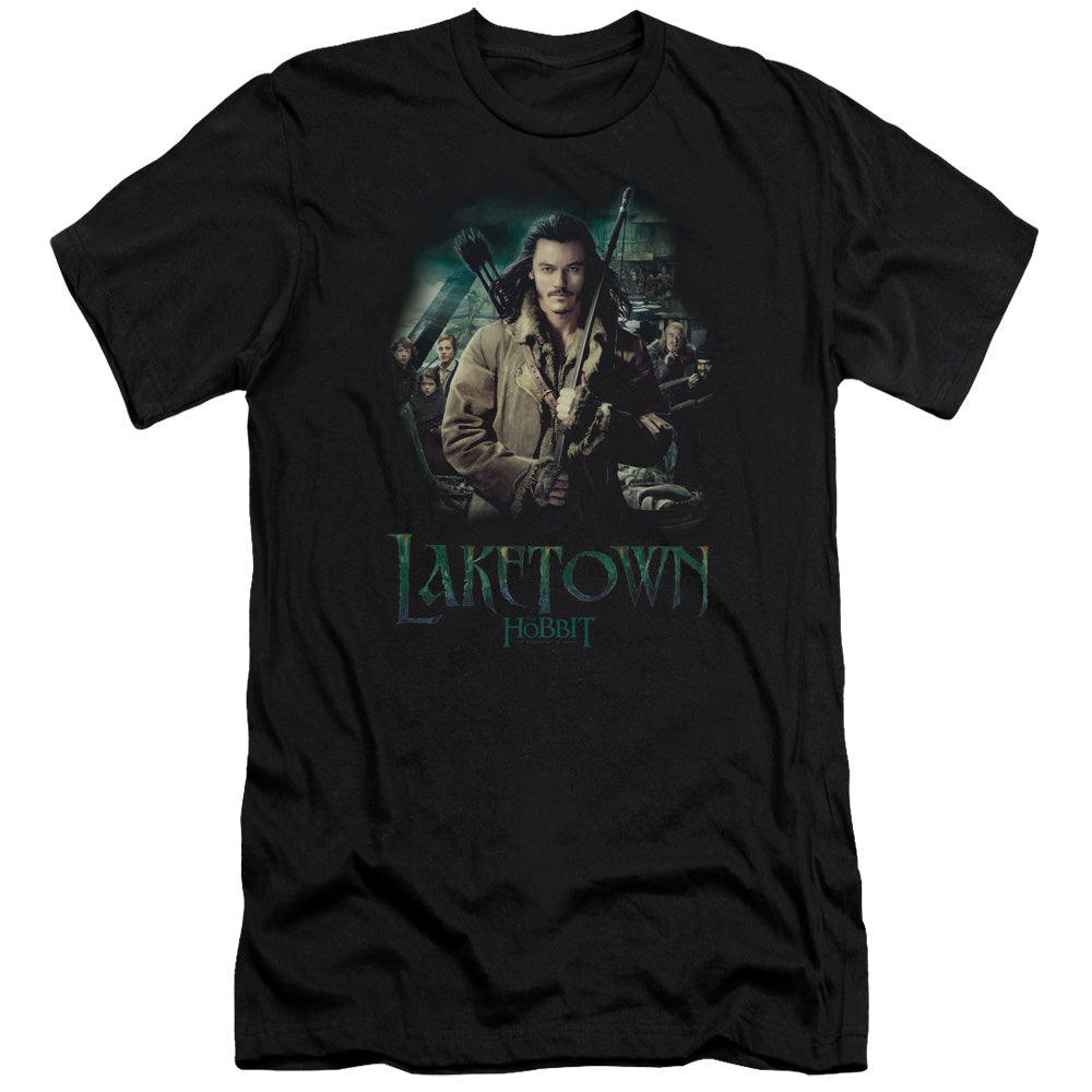 AN OFFCIALLY LICENSED HOBBIT PROTECTOR MEN'S PREMIUM SLIM FIT T-SHIRT BLACK