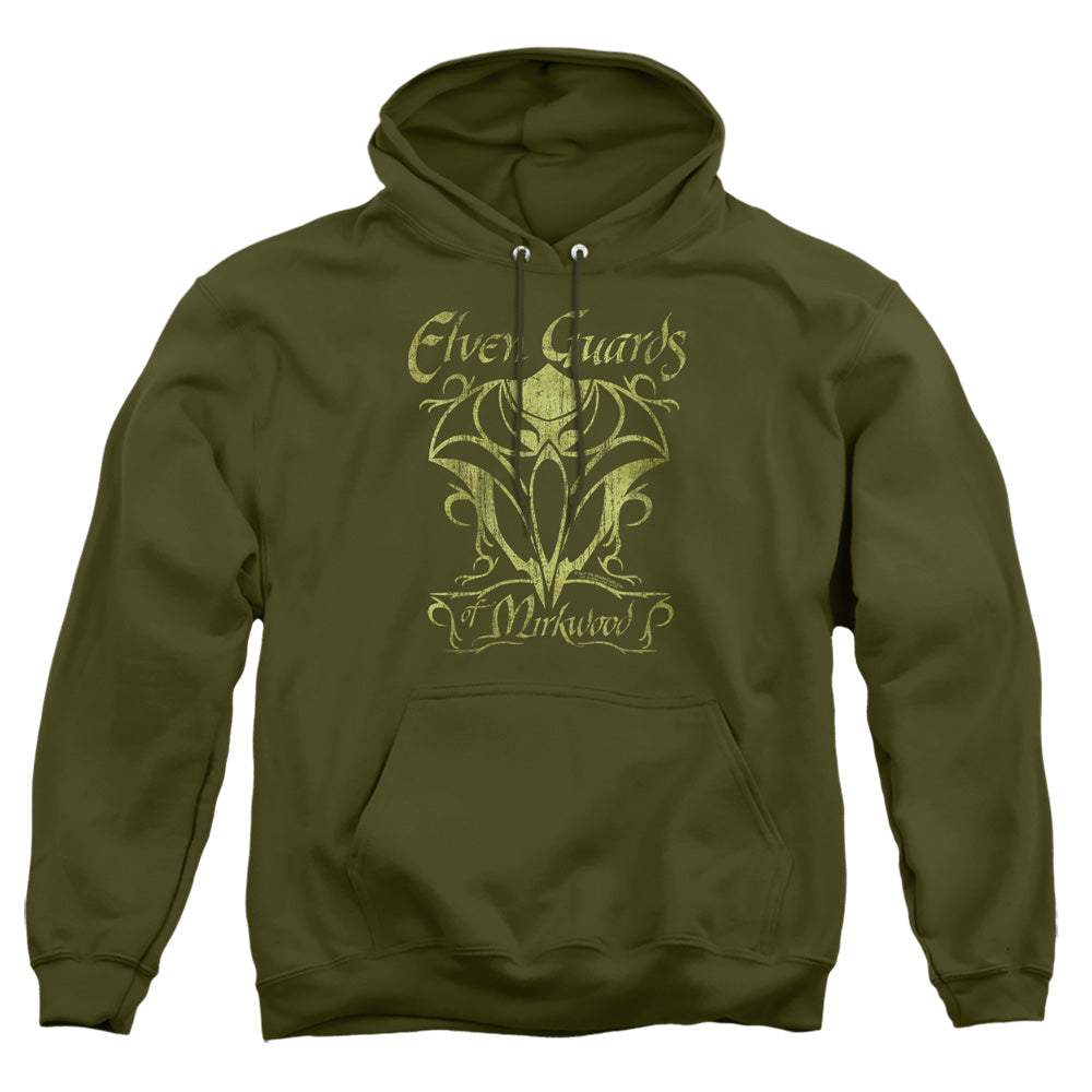 AN OFFCIALLY LICENSED HOBBIT GUARDS OF MIRKWOOD ADULT UNISEX PULLOVER HOODIE MILITARY GREEN