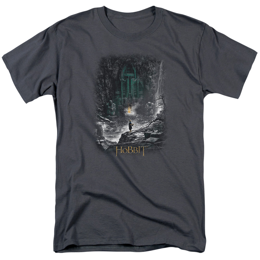 AN OFFCIALLY LICENSED HOBBIT SECOND THOUGHTS MEN'S REGULAR FIT T-SHIRT CHARCOAL