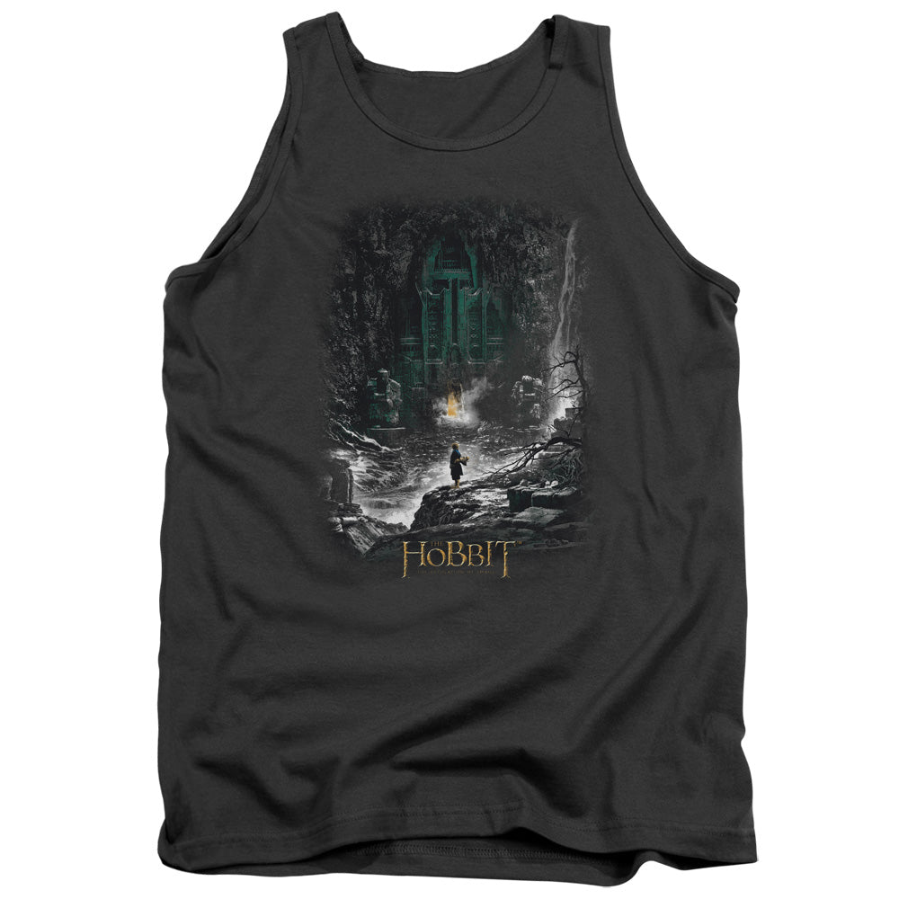 AN OFFCIALLY LICENSED HOBBIT SECOND THOUGHTS ADULT UNISEX TANK TOP CHARCOAL