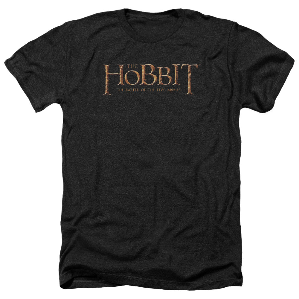 AN OFFCIALLY LICENSED HOBBIT LOGO MEN'S HEATHER T-SHIRT CHARCOAL