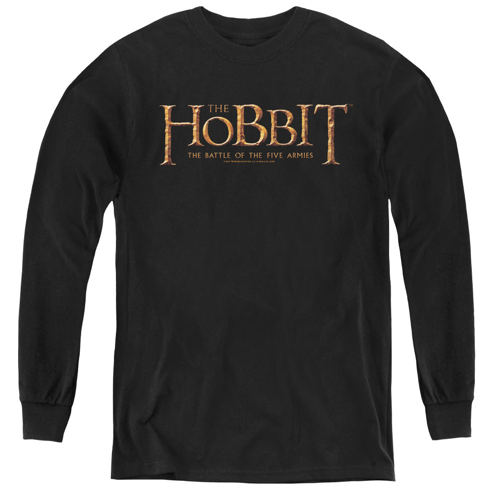 AN OFFCIALLY LICENSED HOBBIT LOGO YOUTH LONG SLEEVE T-SHIRT BLACK