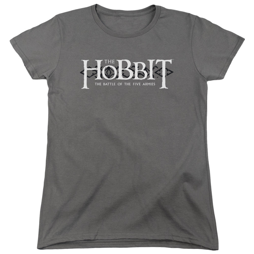 AN OFFCIALLY LICENSED HOBBIT ORNATE LOGO WOMEN'S REGULAR FIT T-SHIRT CHARCOAL