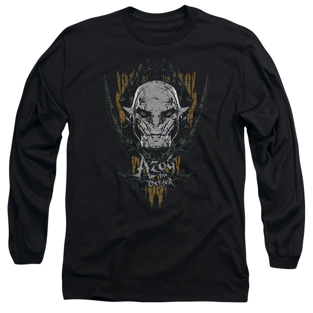 AN OFFCIALLY LICENSED HOBBIT AZOG MEN'S LONG SLEEVE T-SHIRT BLACK