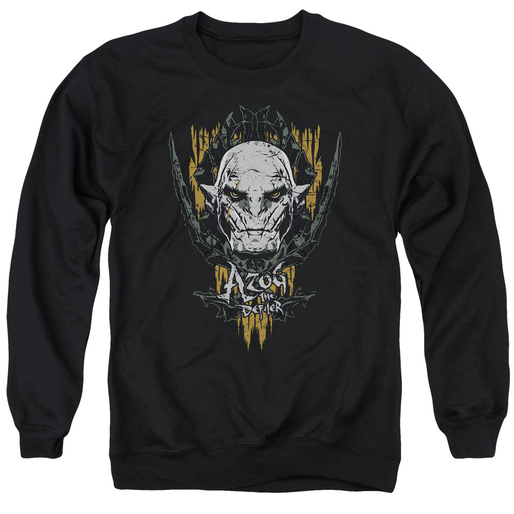 AN OFFCIALLY LICENSED HOBBIT AZOG ADULT UNISEX CREWNECK SWEATSHIRT BLACK