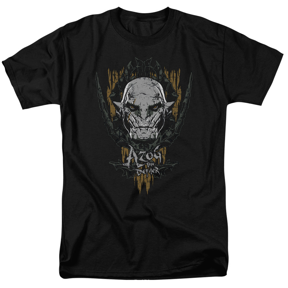 AN OFFCIALLY LICENSED HOBBIT AZOG MEN'S REGULAR FIT T-SHIRT BLACK