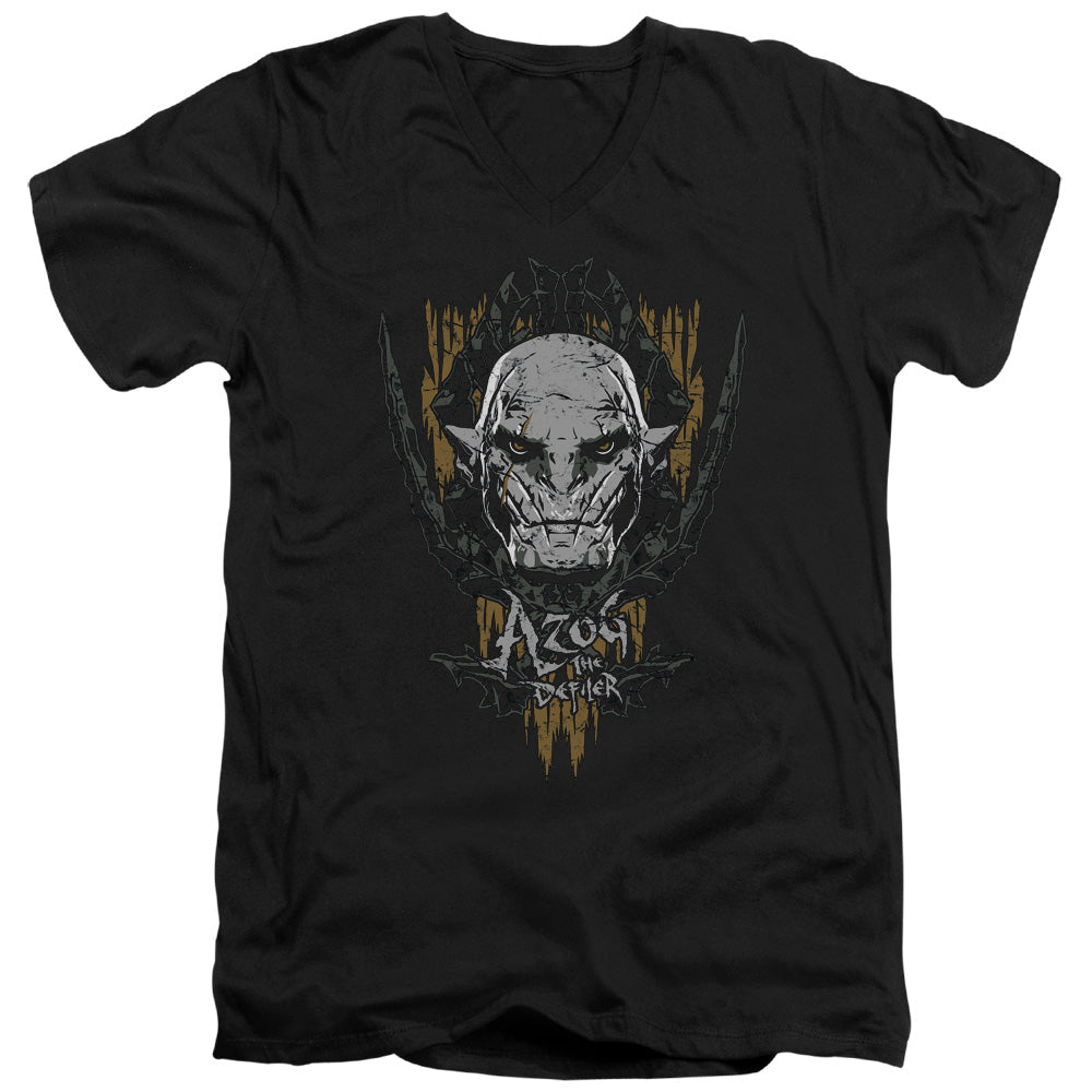 AN OFFCIALLY LICENSED HOBBIT AZOG MEN'S V-NECK T-SHIRT BLACK