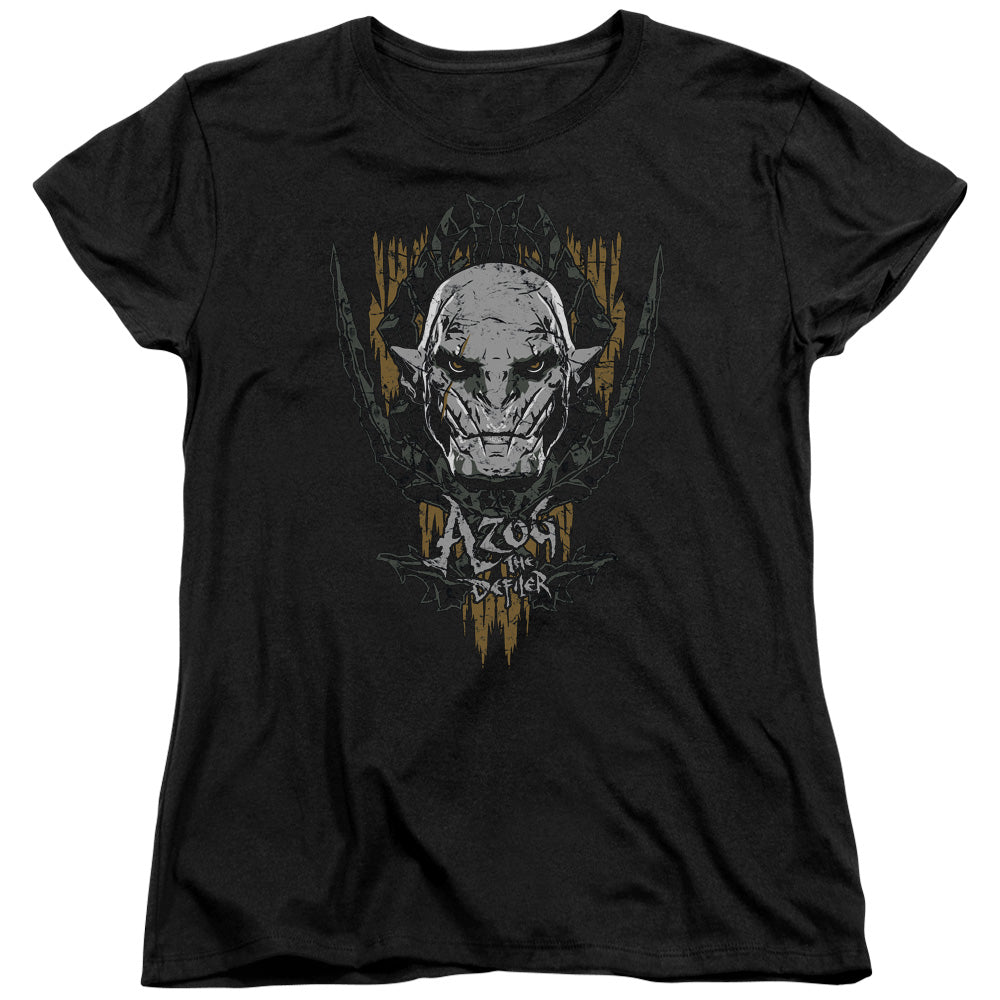 AN OFFCIALLY LICENSED HOBBIT AZOG WOMEN'S REGULAR FIT T-SHIRT BLACK