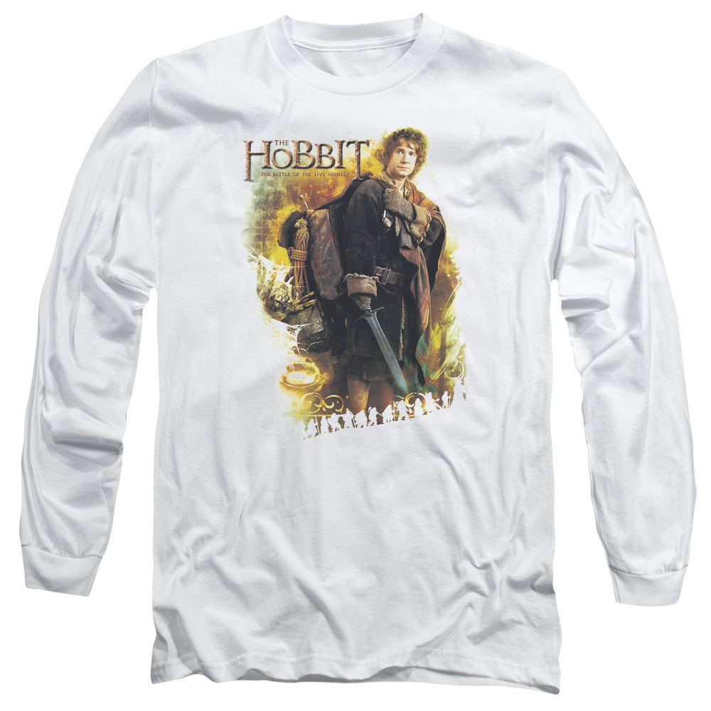AN OFFCIALLY LICENSED HOBBIT BILBO MEN'S LONG SLEEVE T-SHIRT WHITE