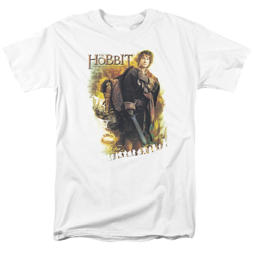 AN OFFCIALLY LICENSED HOBBIT BILBO MEN'S REGULAR FIT T-SHIRT WHITE