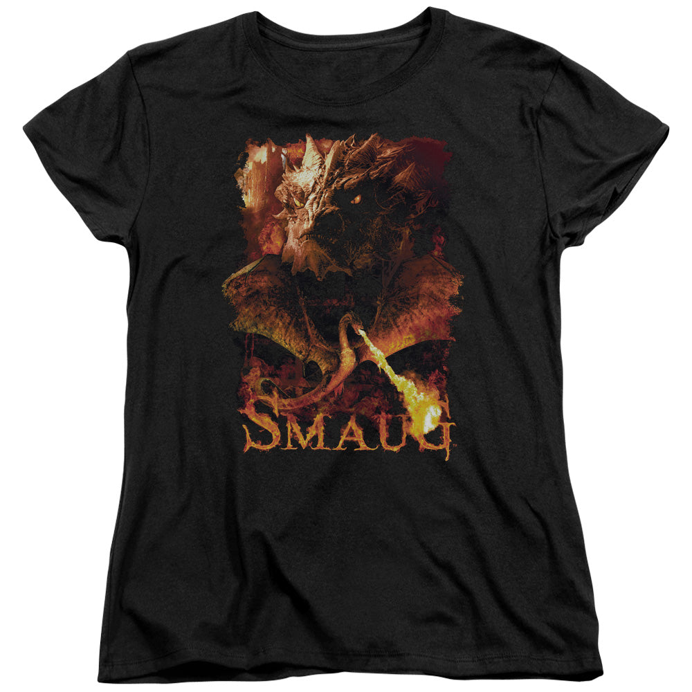 AN OFFCIALLY LICENSED HOBBIT SMOLDER WOMEN'S REGULAR FIT T-SHIRT BLACK