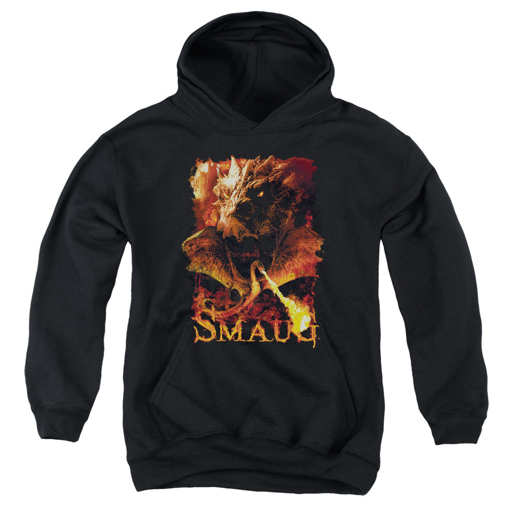 AN OFFCIALLY LICENSED HOBBIT SMOLDER YOUTH HOODIE BLACK
