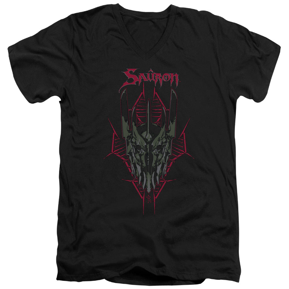 AN OFFCIALLY LICENSED HOBBIT EVILS HELM MEN'S V-NECK T-SHIRT BLACK