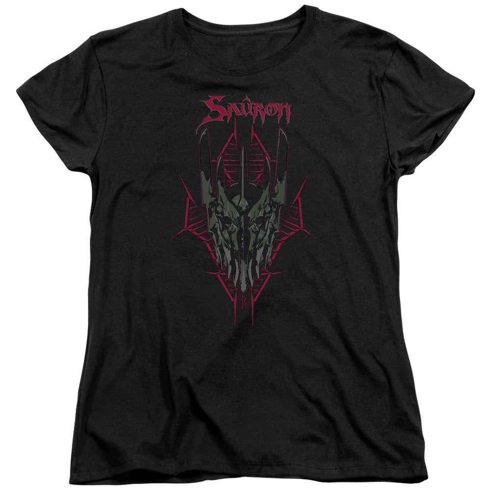 AN OFFCIALLY LICENSED HOBBIT EVILS HELM WOMEN'S REGULAR FIT T-SHIRT BLACK