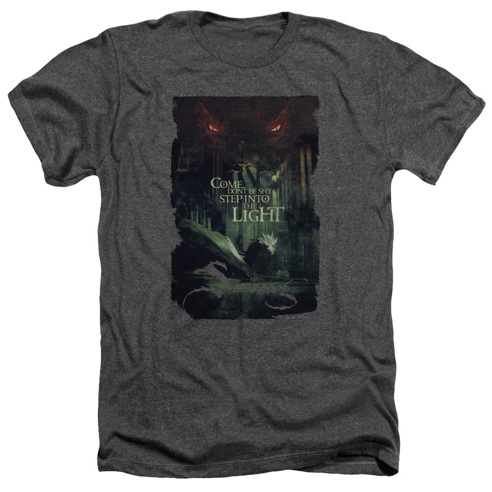 AN OFFCIALLY LICENSED HOBBIT TAUNT MEN'S HEATHER T-SHIRT CHARCOAL