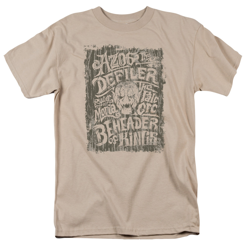 AN OFFCIALLY LICENSED HOBBIT AZOG MEN'S REGULAR FIT T-SHIRT SAND