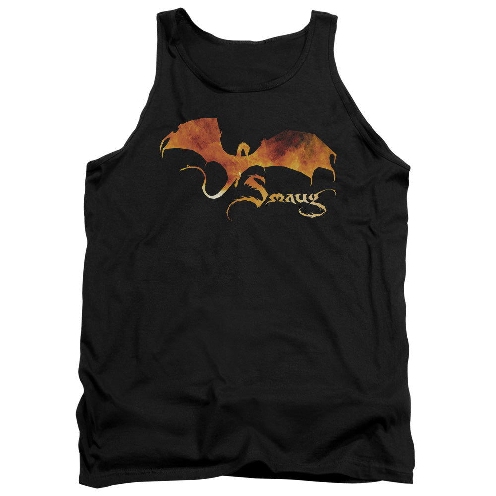 AN OFFCIALLY LICENSED HOBBIT SMAUG ON FIRE ADULT UNISEX TANK TOP BLACK