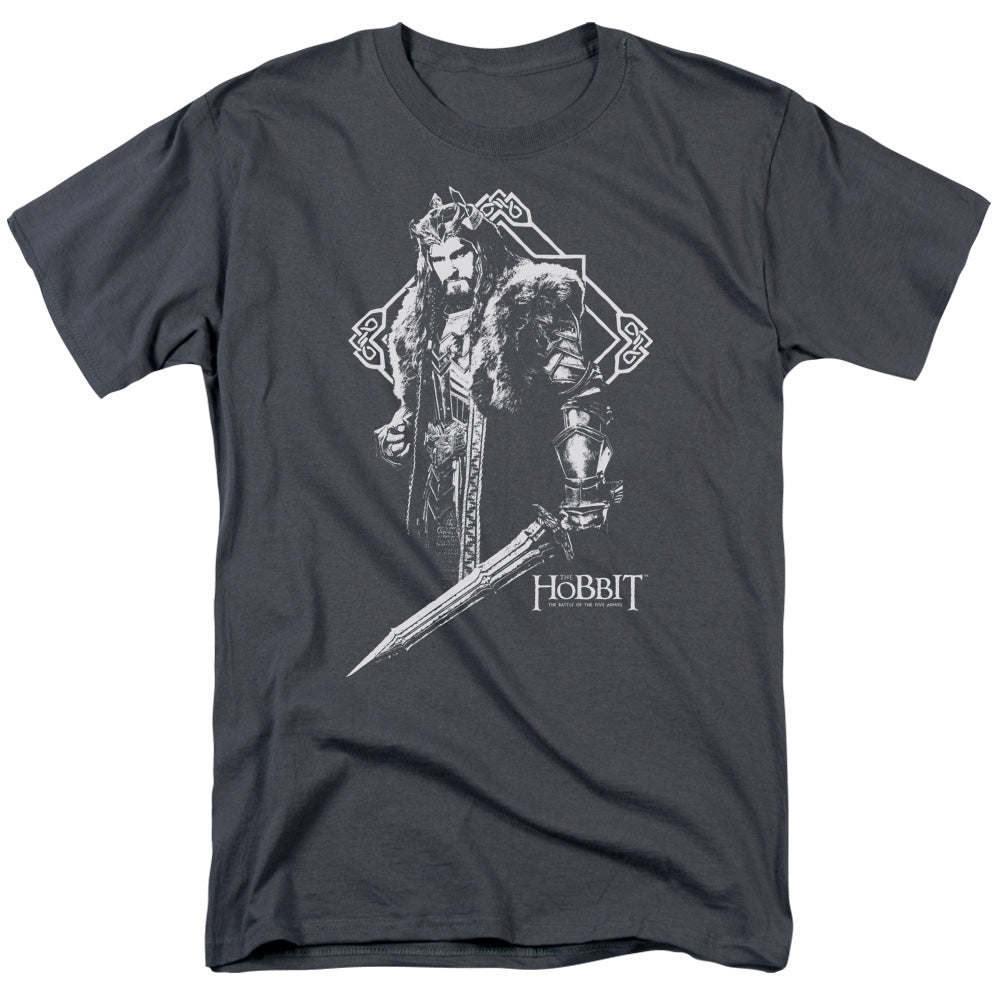 AN OFFCIALLY LICENSED HOBBIT KING THORIN MEN'S REGULAR FIT T-SHIRT CHARCOAL