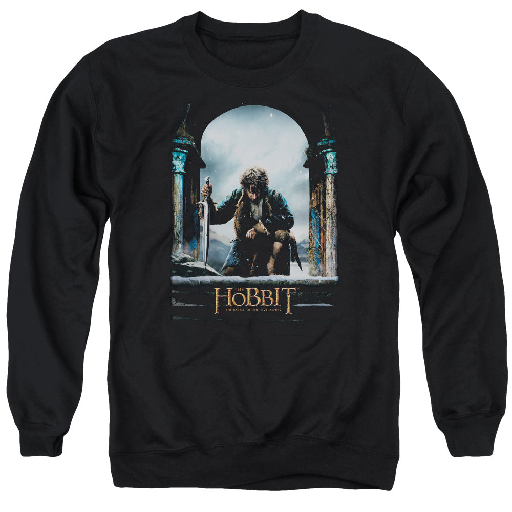 AN OFFCIALLY LICENSED HOBBIT BILBO POSTER ADULT UNISEX CREWNECK SWEATSHIRT BLACK