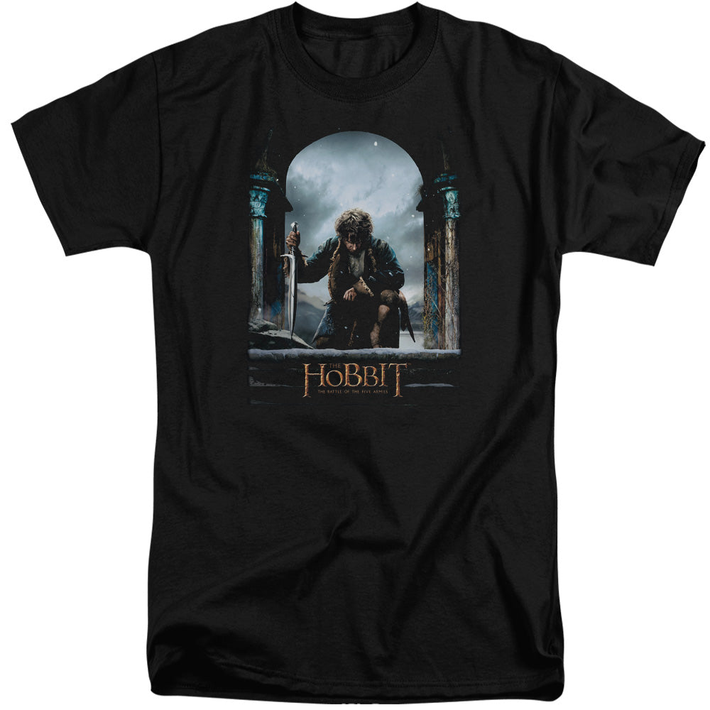 AN OFFCIALLY LICENSED HOBBIT BILBO POSTER MEN'S TALL FIT T-SHIRT BLACK