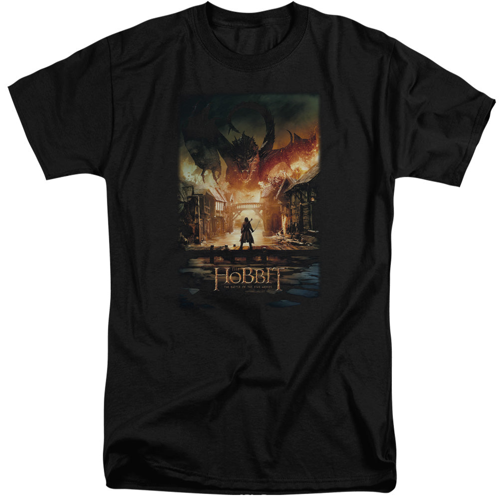 AN OFFCIALLY LICENSED HOBBIT SMAUG POSTER MEN'S TALL FIT T-SHIRT BLACK