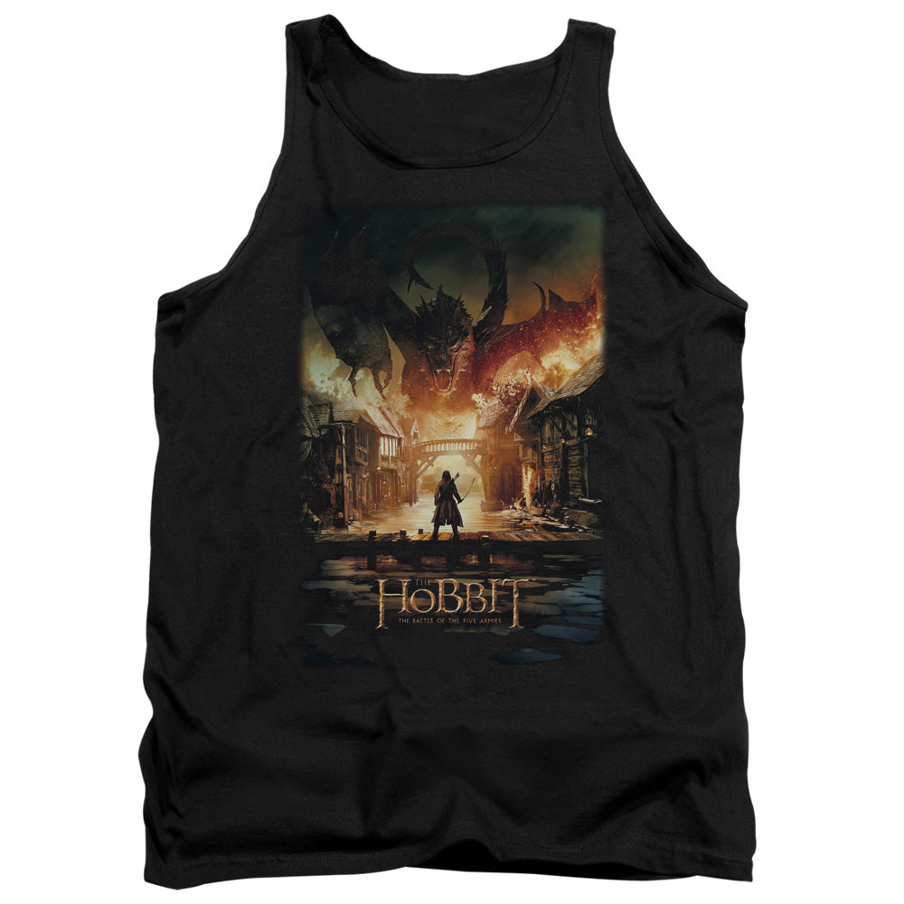 AN OFFCIALLY LICENSED HOBBIT SMAUG POSTER ADULT UNISEX TANK TOP BLACK