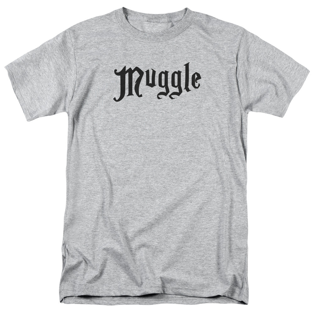 AN OFFCIALLY LICENSED HARRY POTTER MUGGLE MEN'S REGULAR FIT T-SHIRT ATHLETIC HEATHER