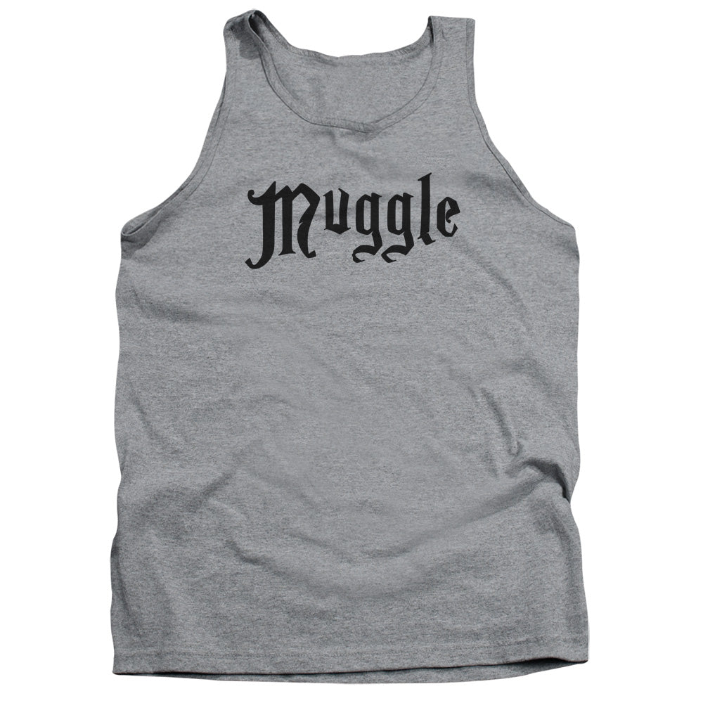 AN OFFCIALLY LICENSED HARRY POTTER MUGGLE ADULT UNISEX TANK TOP ATHLETIC HEATHER