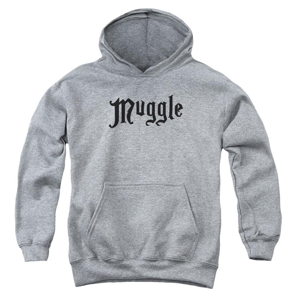 AN OFFCIALLY LICENSED HARRY POTTER MUGGLE YOUTH HOODIE ATHLETIC HEATHER