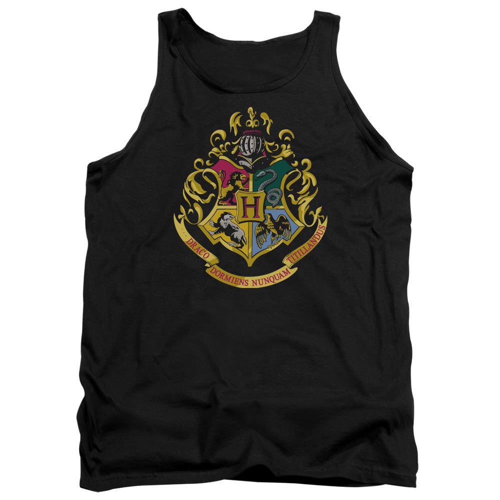 AN OFFCIALLY LICENSED HARRY POTTER HOGWARTS SCHOOL CREST ADULT UNISEX TANK TOP BLACK