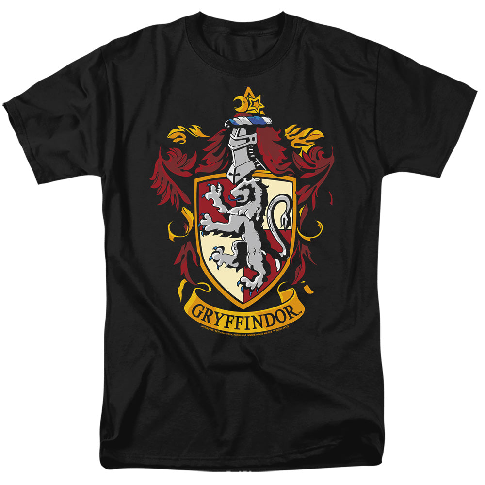 AN OFFCIALLY LICENSED HARRY POTTER GRYFFINDOR CREST MEN'S REGULAR FIT T-SHIRT BLACK