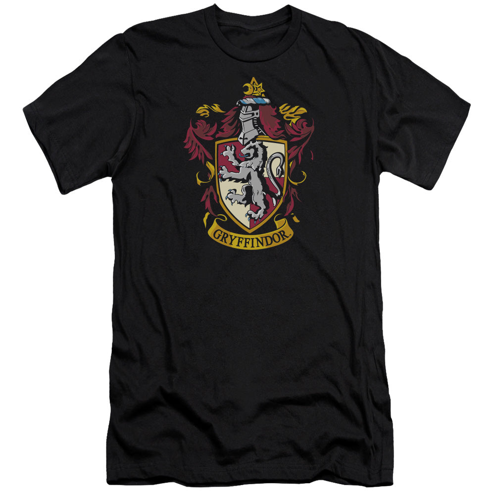 AN OFFCIALLY LICENSED HARRY POTTER GRYFFINDOR CREST MEN'S PREMIUM SLIM FIT T-SHIRT BLACK