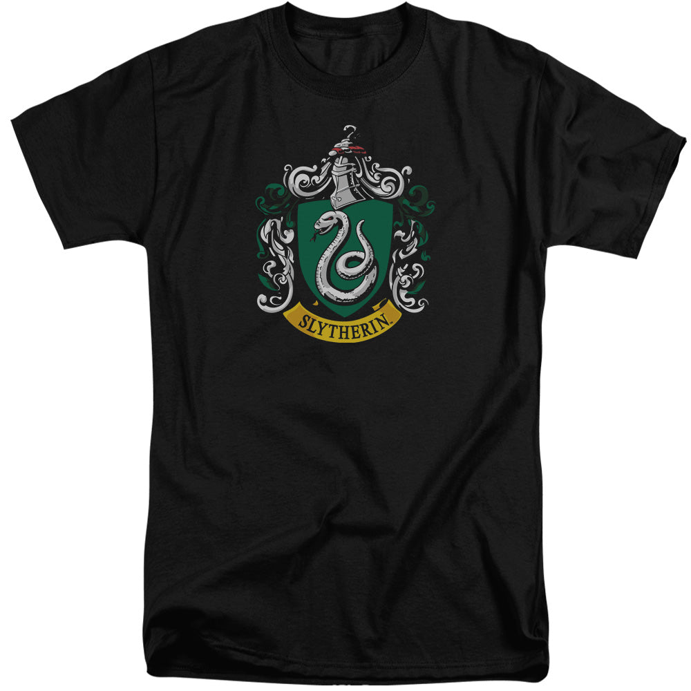 AN OFFCIALLY LICENSED HARRY POTTER SLYTHERIN CREST MEN'S TALL FIT T-SHIRT BLACK