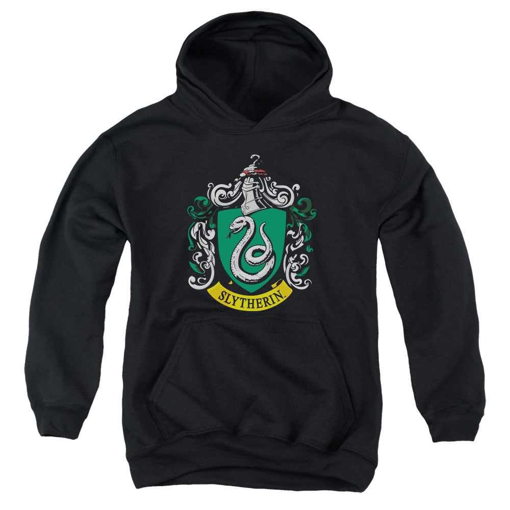 AN OFFCIALLY LICENSED HARRY POTTER SLYTHERIN CREST YOUTH HOODIE BLACK