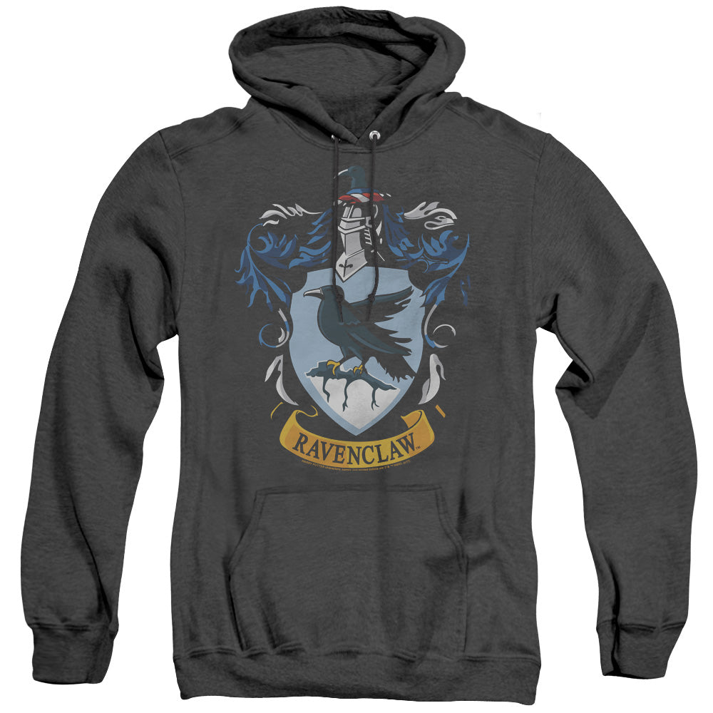 AN OFFCIALLY LICENSED HARRY POTTER RAVENCLAW CREST ADULT UNISEX HEATHER PULLOVER HOODIE BLACK