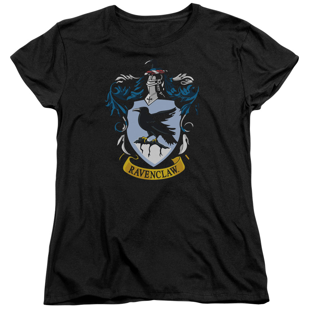 AN OFFCIALLY LICENSED HARRY POTTER RAVENCLAW CREST WOMEN'S REGULAR FIT T-SHIRT BLACK