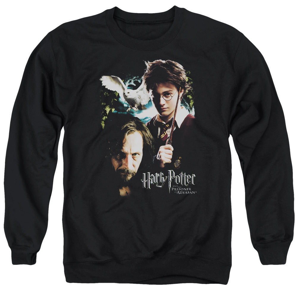 AN OFFCIALLY LICENSED HARRY POTTER HARRY AND SIRIUS ADULT UNISEX CREWNECK SWEATSHIRT BLACK