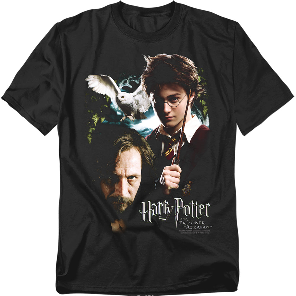 AN OFFCIALLY LICENSED HARRY POTTER HARRY AND SIRIUS MEN'S REGULAR FIT T-SHIRT BLACK