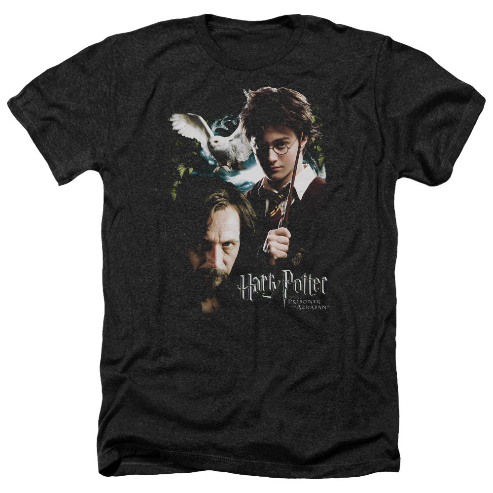 AN OFFCIALLY LICENSED HARRY POTTER HARRY AND SIRIUS MEN'S HEATHER T-SHIRT CHARCOAL