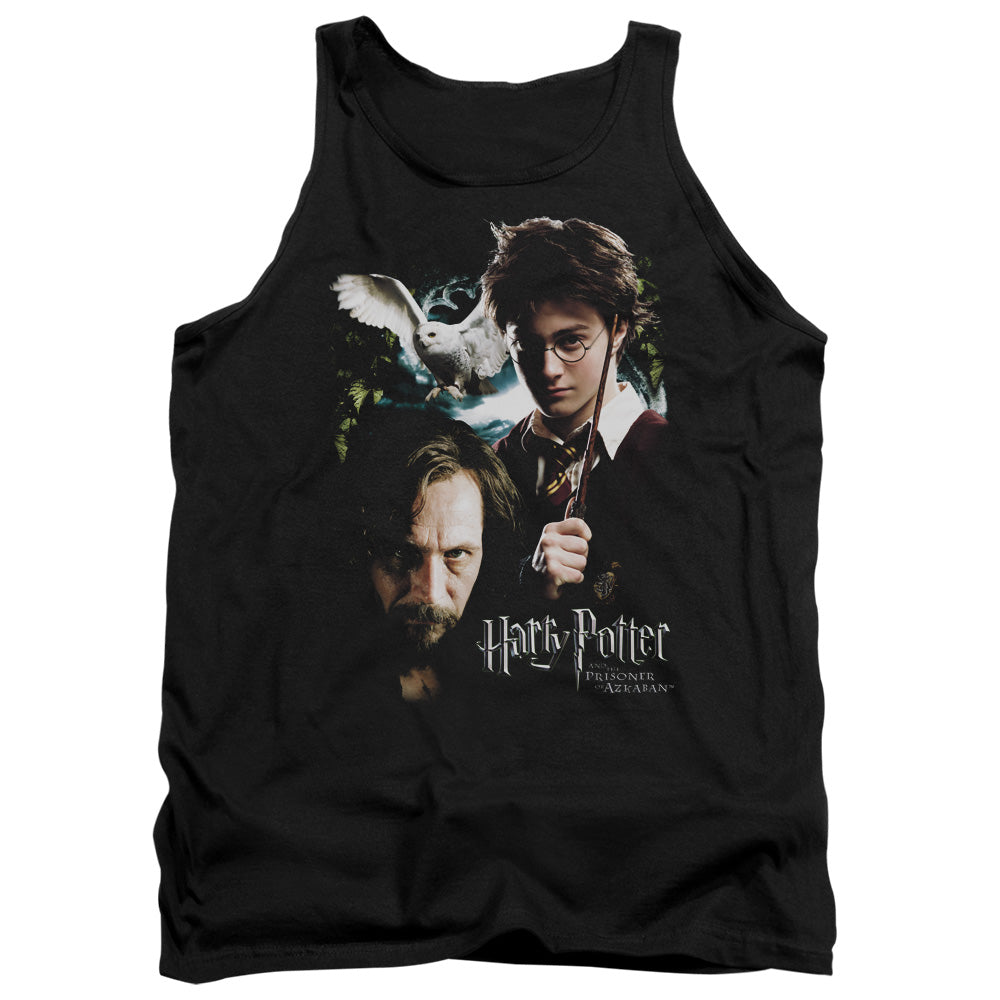 AN OFFCIALLY LICENSED HARRY POTTER HARRY AND SIRIUS ADULT UNISEX TANK TOP BLACK