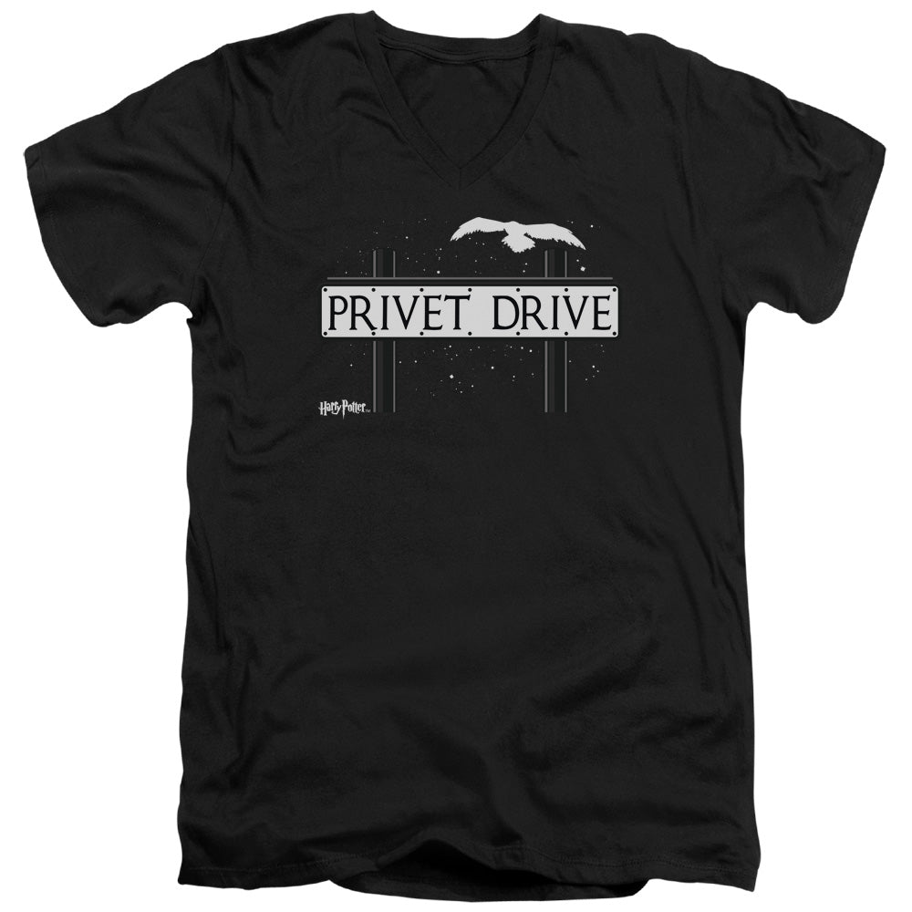 AN OFFCIALLY LICENSED HARRY POTTER PRIVET DRIVE MEN'S V-NECK T-SHIRT BLACK