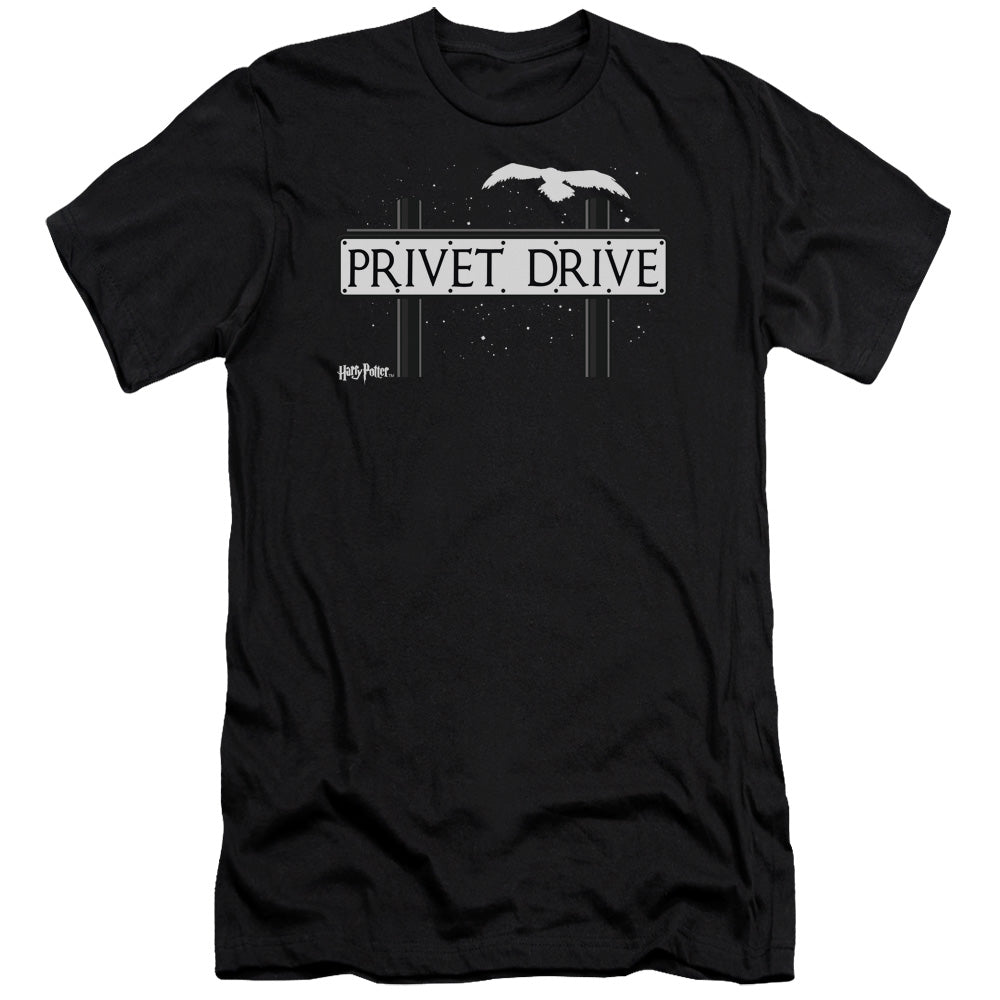 AN OFFCIALLY LICENSED HARRY POTTER PRIVET DRIVE MEN'S PREMIUM SLIM FIT T-SHIRT BLACK