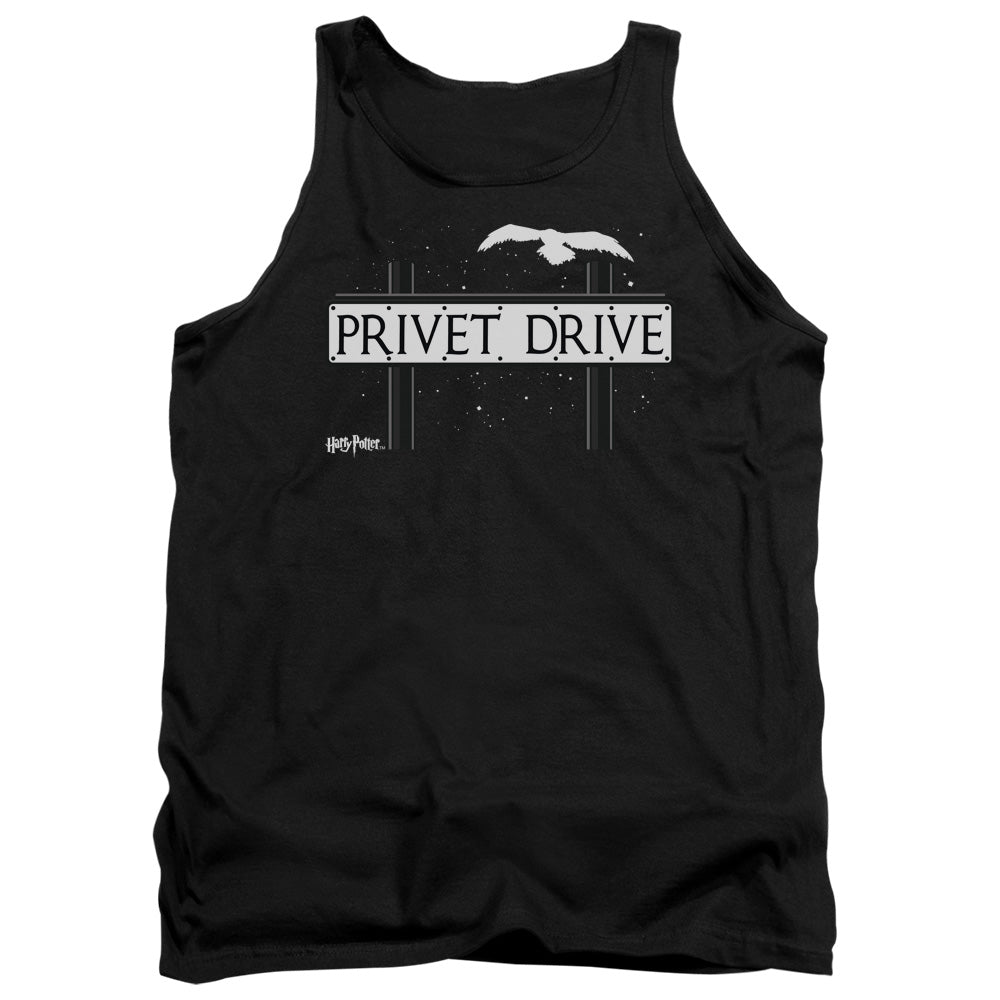 AN OFFCIALLY LICENSED HARRY POTTER PRIVET DRIVE ADULT UNISEX TANK TOP BLACK
