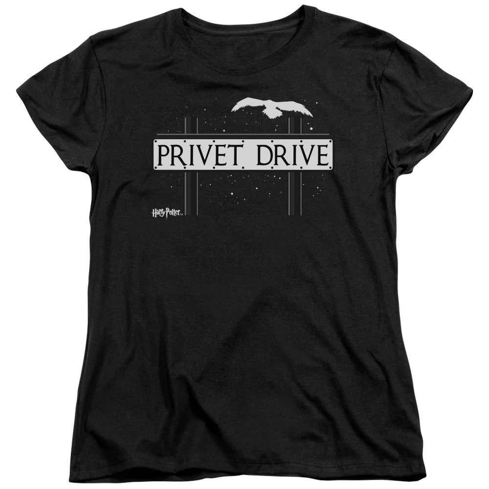 AN OFFCIALLY LICENSED HARRY POTTER PRIVET DRIVE WOMEN'S REGULAR FIT T-SHIRT BLACK