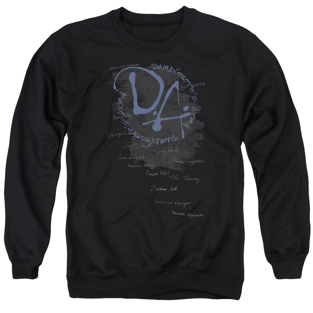 AN OFFCIALLY LICENSED HARRY POTTER DUMBLEDORES ARMY ADULT UNISEX CREWNECK SWEATSHIRT BLACK